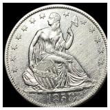 1858-O Silver Half Dollar CLOSELY UNCIRCULATED