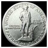 1925 Silver Lexington-Concord Half Dollar CLOSELY