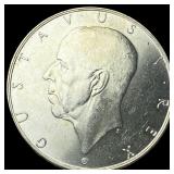 1938 Sweden Silver 2 Kroner UNCIRCULATED