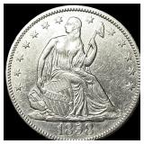 1858 Silver Half Dollar (Seated Liberty) CLOSELY U
