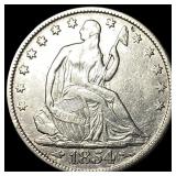 1854 Arrows Seated Liberty Half Dollar NEARLY UNCI