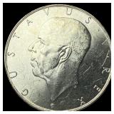 1938 Sweden Silver 2 Kroner UNCIRCULATED