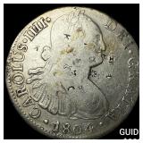 1804 Colonial Spain Silver 8 Reales Punchmarked NE