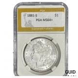 1881-S Morgan Silver Dollar PGA MS64+