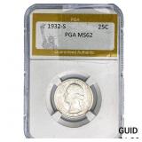 1932-S Washington Silver Quarter PGA MS62