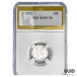 1923 Mercury Silver Dime PGA MS65 FB
