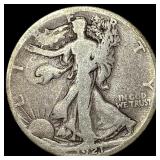 1921-S Silver Walking Liberty Half Dollar NICELY C
