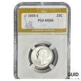 1935-S Washington Silver Quarter PGA MS66