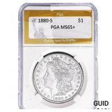 1880-S Morgan Silver Dollar PGA MS65+