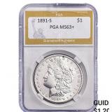 1891-S Morgan Silver Dollar PGA MS63+
