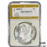 1880-S Morgan Silver Dollar PGA MS65 PL