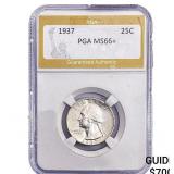 1937 Washington Silver Quarter PGA MS66+