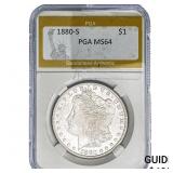 1880-S Morgan Silver Dollar PGA MS64