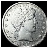 1905-S Silver Barber Half Dollar NEARLY UNCIRCULAT