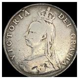 1888 Silver British Crown Victoria Jubilee  LIGHT