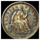 1843 TONED Seated Liberty Half Dime NEARLY UNCIRCU