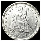 1873 Arrows Seated Liberty Quarter CLOSELY UNCIRCU