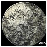 Mexico Silver 1 Peso Punch Marked NEARLY UNCIRCUL