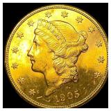 1905-S Liberty Head $20 Gold Double Eagle CLOSELY