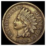 1859 Copper-Nickel Indian Head Cent NEARLY UNCIRCU