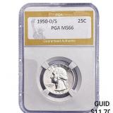 1950-D/S Washington Silver Quarter PGA MS66