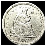 1857 Silver Seated Liberty Quarter UNCIRCULATED