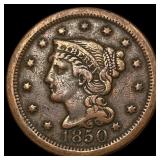 1850 Braided Hair Large Cent LIGHTLY CIRCULATED
