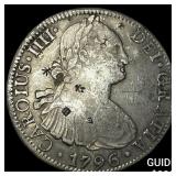 1796 Colonial Spain Silver 8 Reales Punchmarked NE