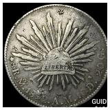 1892 Mexico Silver 1 Peso Punch Marked NEARLY UNCI