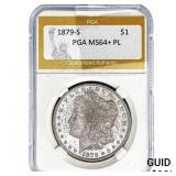 1879-S Morgan Silver Dollar PGA MS64+ PL