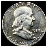 1959 Franklin Silver Half Dollar SUPERB GEM BU