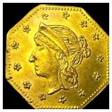 1863 California Gold 1 Dollar Token UNCIRCULATED