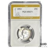 1953 Washington Silver Quarter PGA MS67+
