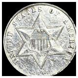 1862 Silver Three-Cent Piece CLOSELY UNCIRCULATED