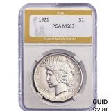 1921 Silver Peace Dollar PGA MS63