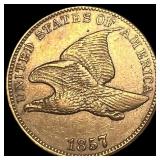 1857 Copper-Nickel Flying Eagle Cent CLOSELY UNCIR
