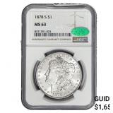 1878-S CAC Morgan Silver Dollar NGC MS63