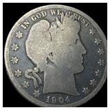 1904-S Silver Barber Half Dollar NICELY CIRCULATED