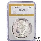 1879-S Morgan Silver Dollar PGA MS65