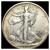 1918 Walking Liberty Half Dollar CLOSELY UNCIRCULA