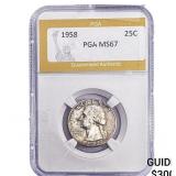 1958 Washington Silver Quarter PGA MS67