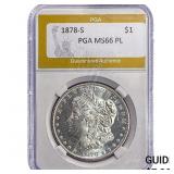 1878-S Morgan Silver Dollar PGA MS66 PL
