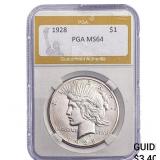 1928 Silver Peace Dollar PGA MS64