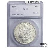 1890 Morgan Silver Dollar SEGS AU58