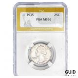 1935 Washington Silver Quarter PGA MS66