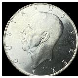 1938 Sweden Silver 2 Kroner UNCIRCULATED