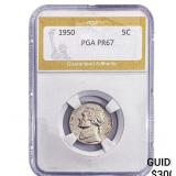 1950 Jefferson Nickel PGA PR67