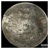 Mexico Silver 1 Peso Punch Marked NEARLY UNCIRCUL