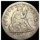 1850-O Silver Seated Liberty Quarter NICELY CIRCUL