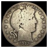 1913 Silver Barber Half Dollar NICELY CIRCULATED